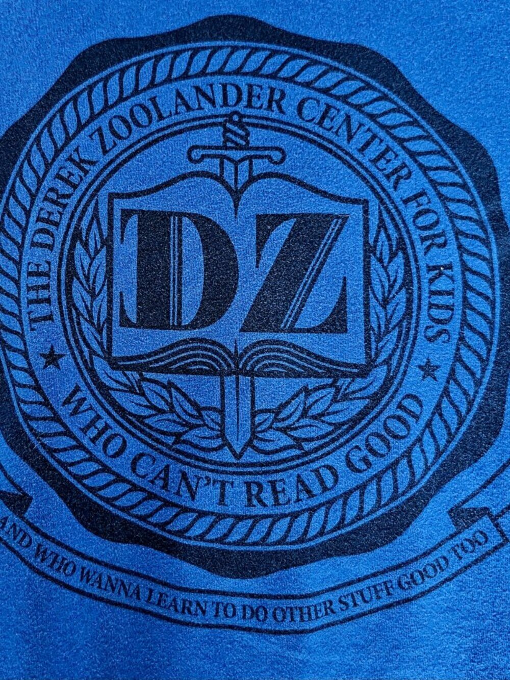 Derek Zoolander Center for Kids Who Can't Read Good T-Shirt, Blue, Womens Size M - Picture 4 of 7